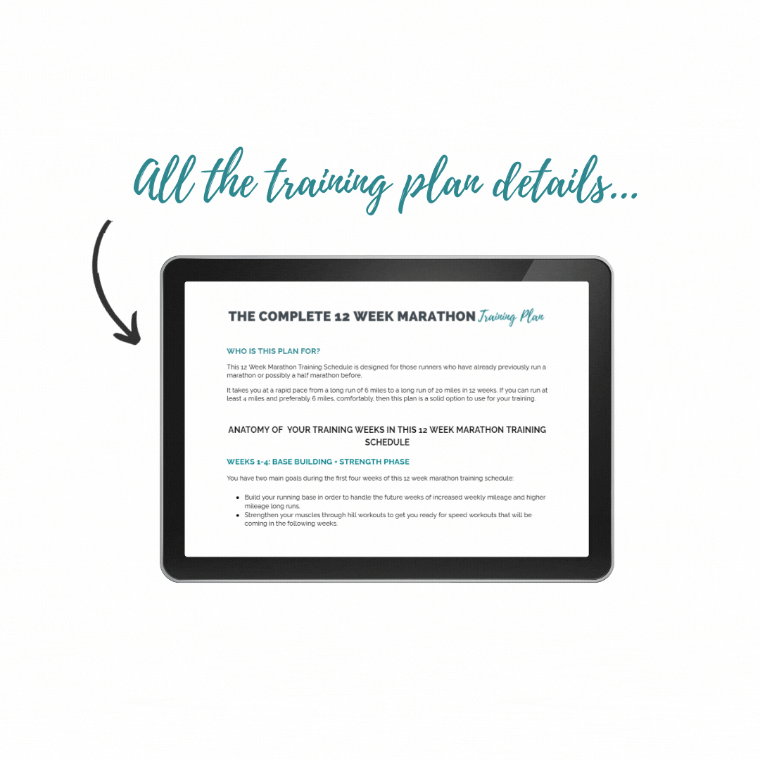 GIF mockup of the 12 Week Marathon Training Plan