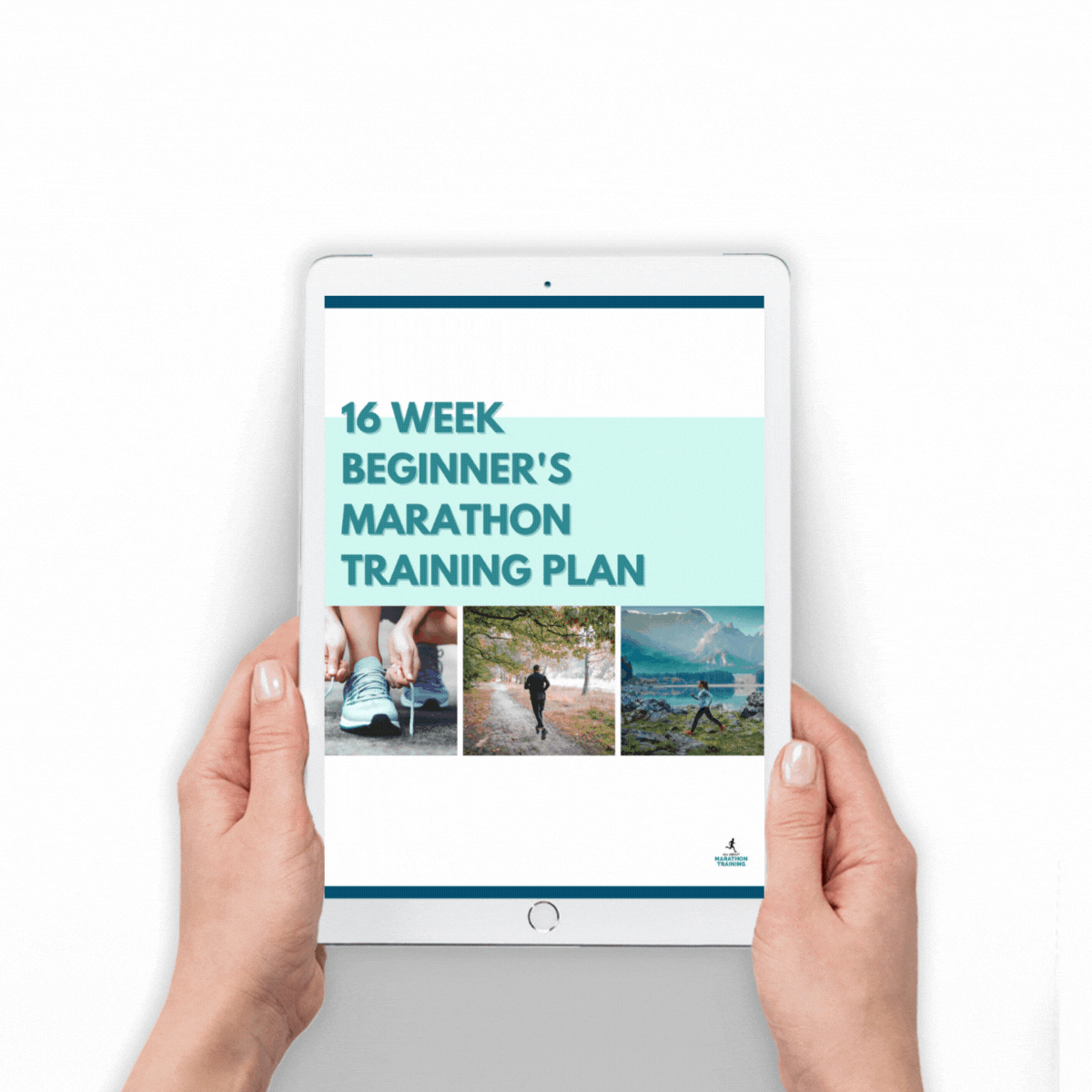 a GIF of everything you receive inside the 16 week beginner marathon training schedule