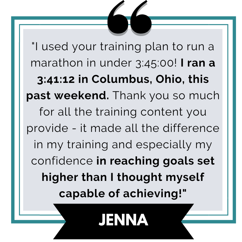 A Testimonial from a runner who had success using the 16 Week Break a Marathon Finishing Time Goal