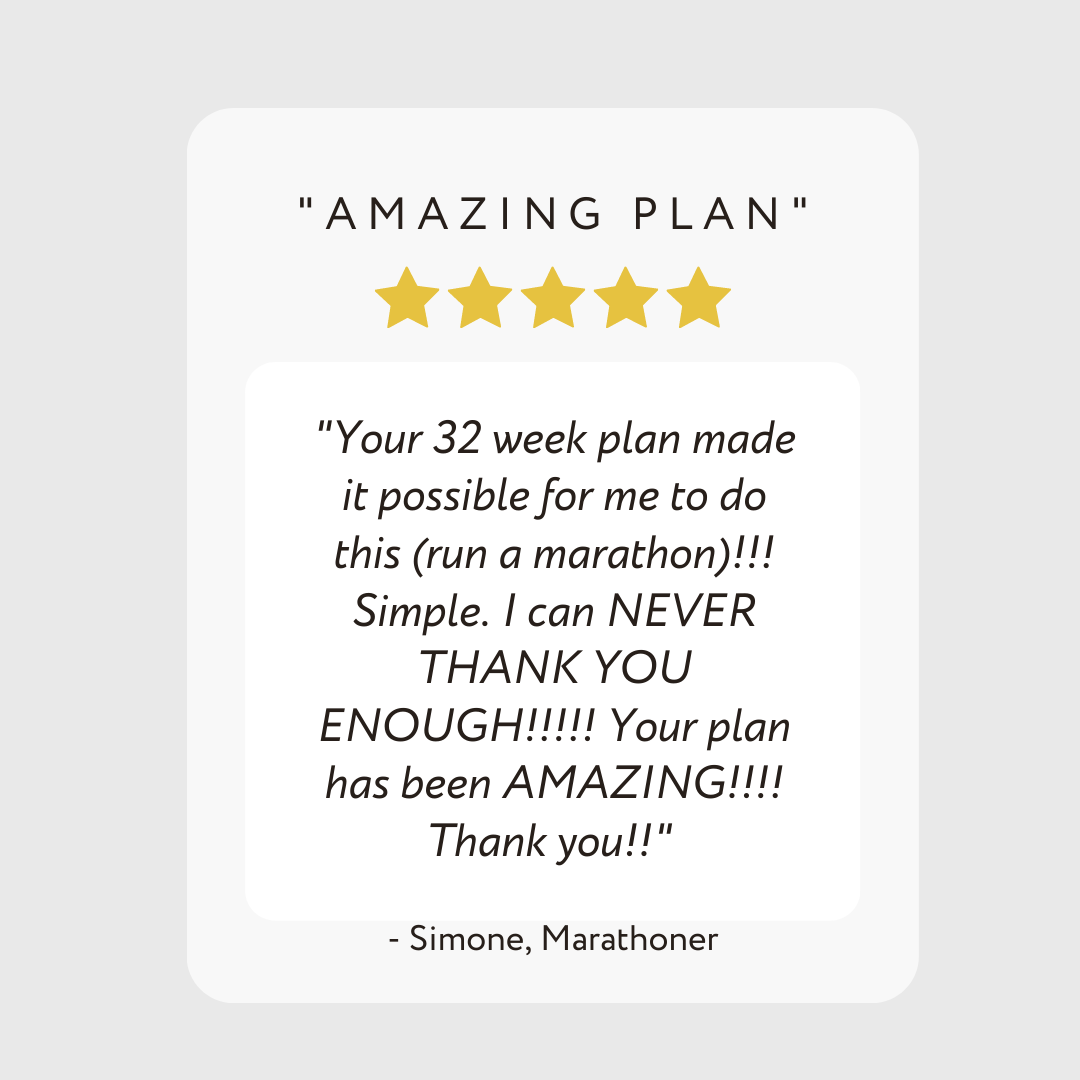32 Week Marathon Training Plan Schedule Testimonial