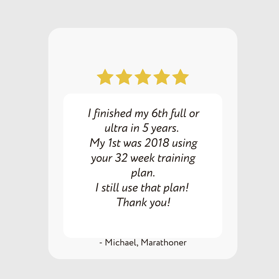 32 Week Marathon Training Plan Schedule Testimonial