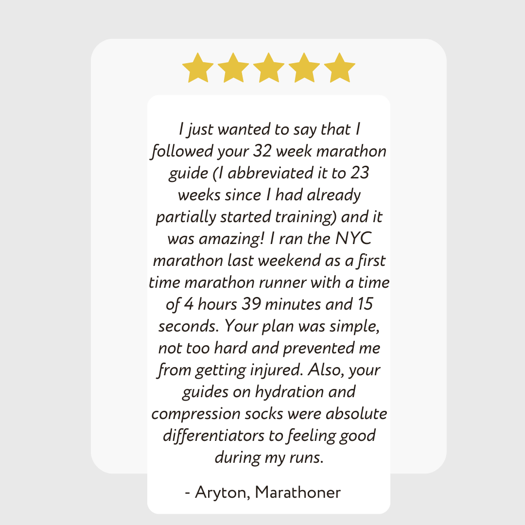 32 Week Marathon Training Plan Schedule Testimonial