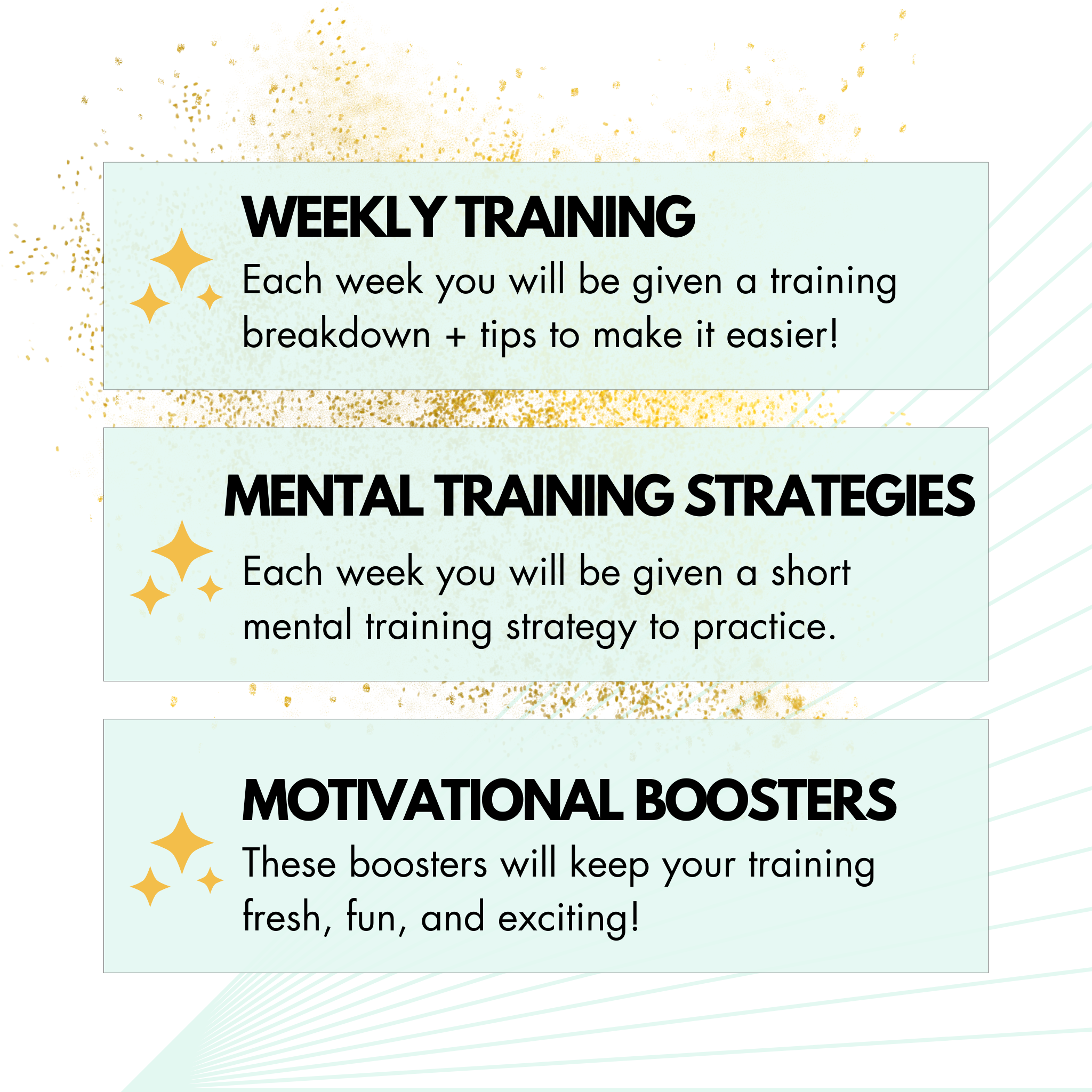 features included inside the 6 week half marathon training plan challenge