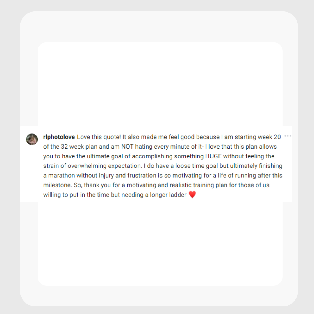 32 Week Marathon Training Plan Schedule Testimonial