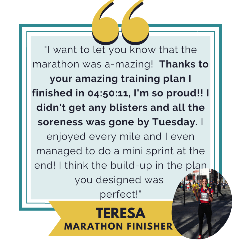A Testimonial from a runner who used the Run Your First Marathon Training Program and said it was a perfect training plan for a beginner!