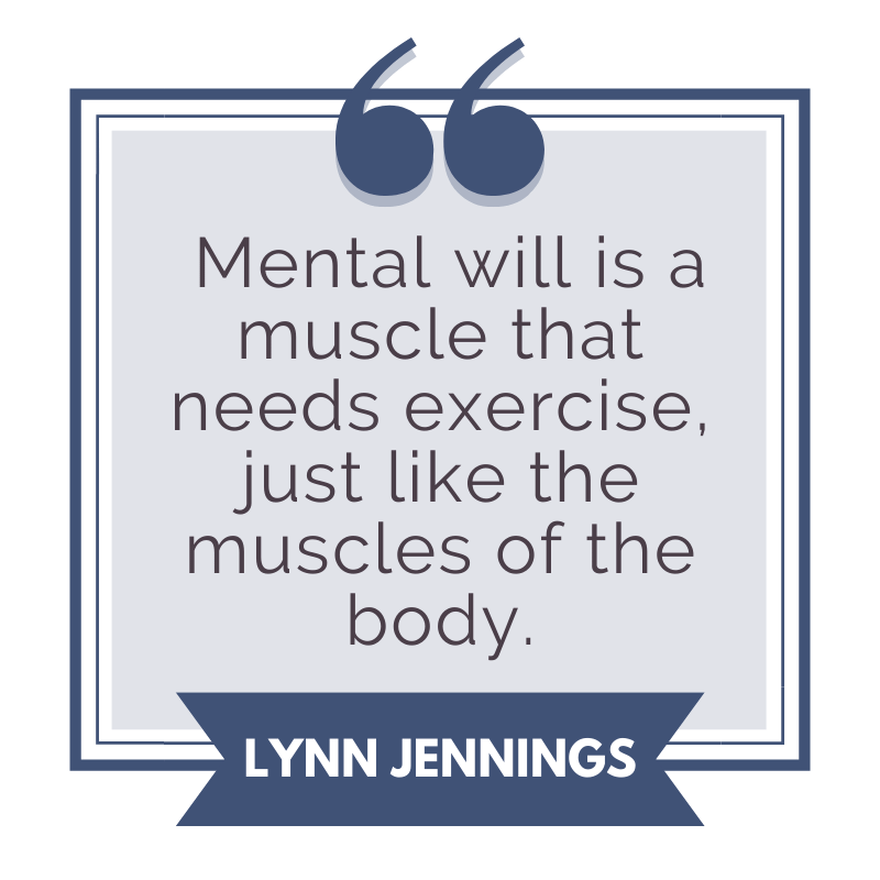A motivational and inspiring running quote on the importance of mindset training for marathoners