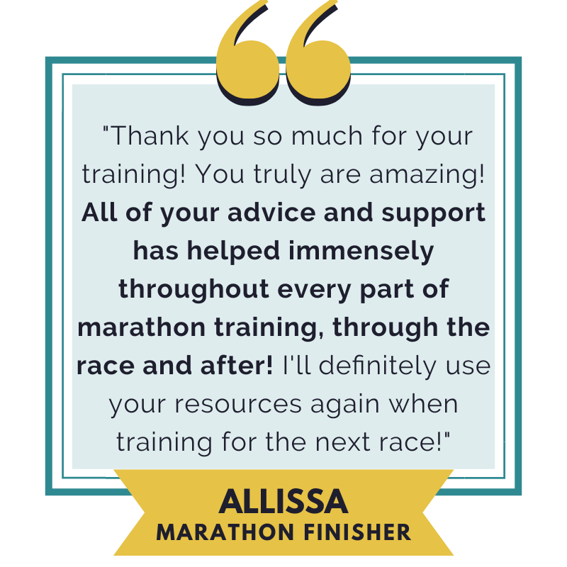 A Testimonial from a runner who used the Run Your First Marathon Training Program and said that it helped so much through every part of marathon training, during the marathon race and in marathon recovery. 