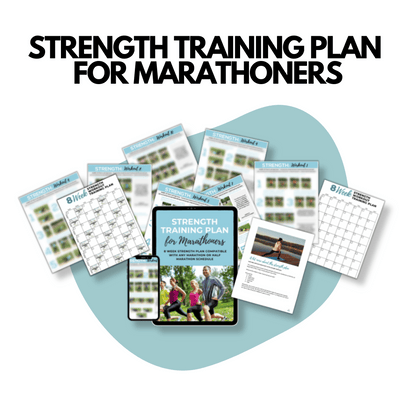 This shows a sneak peak of the strength workouts for marathon runners that are included inside the Strength Training Plan for Marathoners.